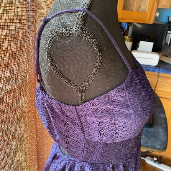 🌊 No Boundaries, Size Large (11-13), Color Navy Blue, Lace Like Dress - Picture 9 of 14